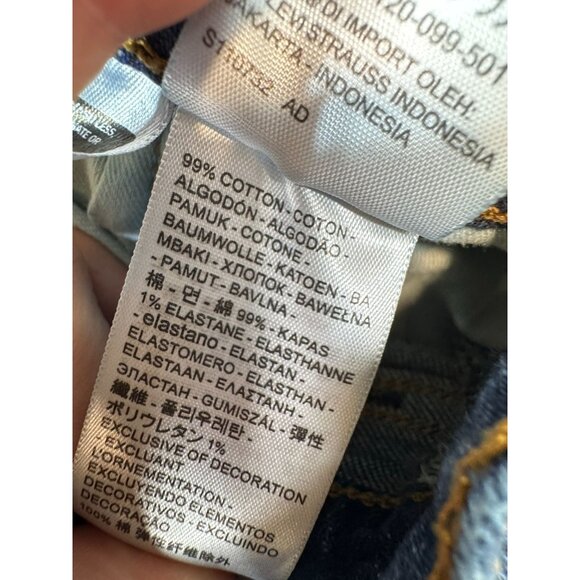 Levi's 505 Mens Straight Leg Jeans Size 34Wx30L Blue Denim Dark Wash Pockets - Picture 3 of 13